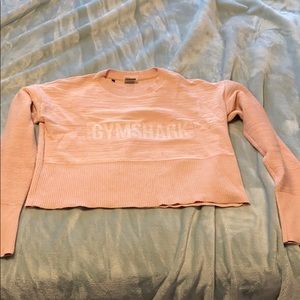 Pink cropped gymshark sweater - worn